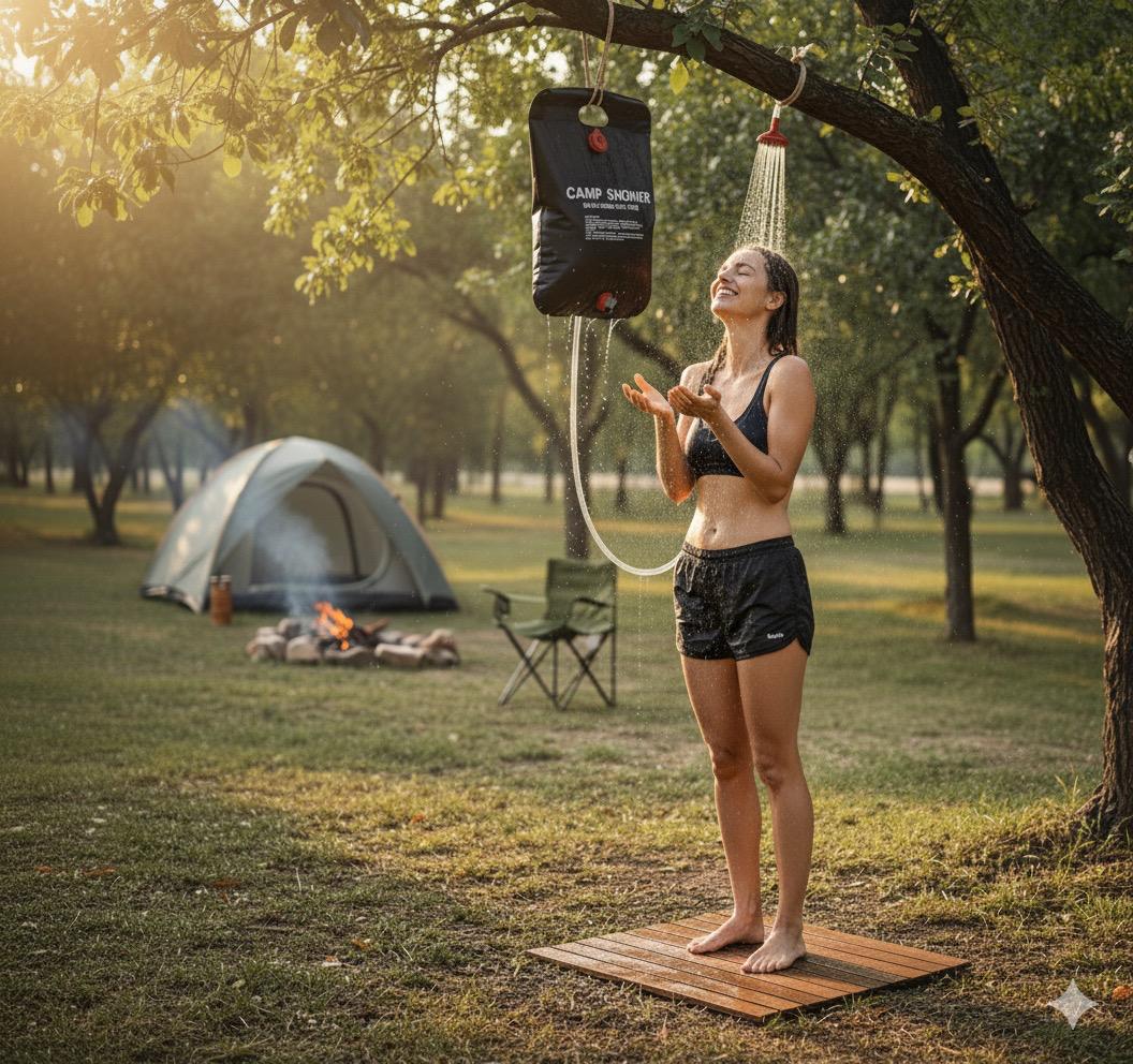 Ducha Solar Portátil 20 L + Ebook Camping Seguro GRATIS