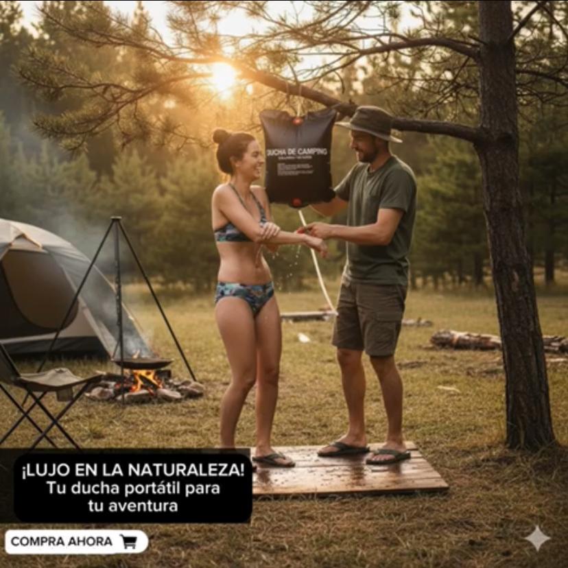 Ducha Solar Portátil 20 L + Ebook Camping Seguro GRATIS